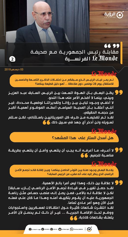 ترجمة الاسئلة المتعلقة بعلاقته بالرئيس السابق - نقلا عن الرؤية