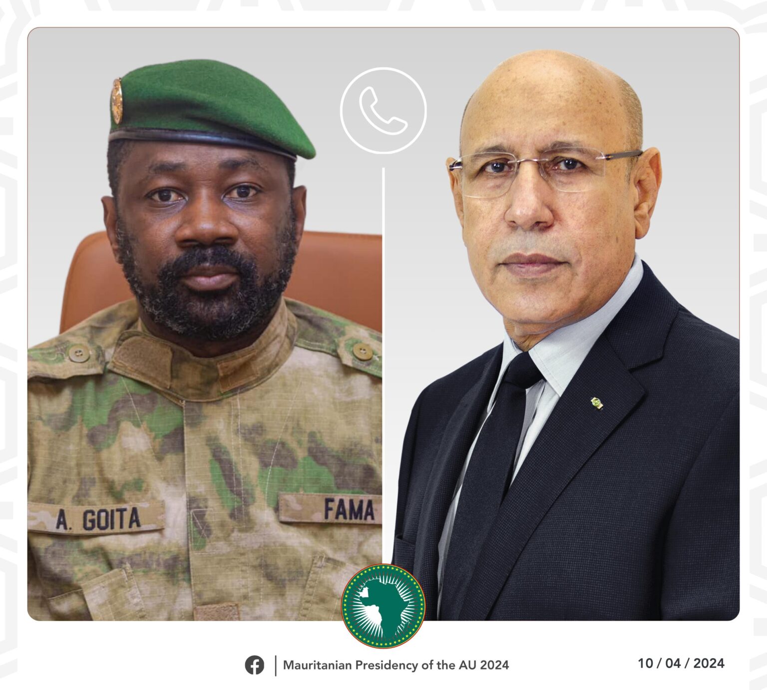 غزواني يؤكد حرص موريتانيا على تعزيز علاقاتها مع مالي